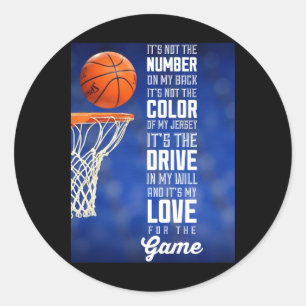 Sticker Rond Basketball - C'est mon amour pour le jeu
