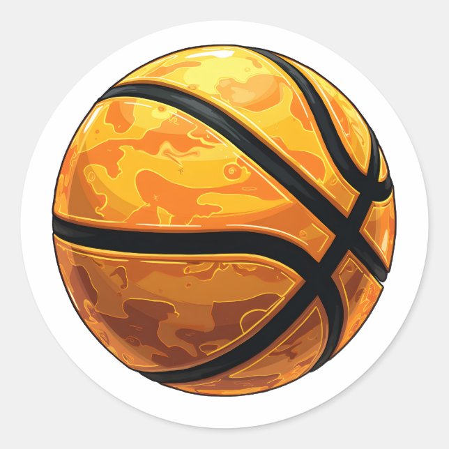 STICKER ROND BASKETBALL CLASSIQUE ROND (Devant)