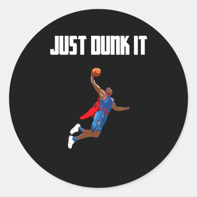 Sticker Rond Basketball Dunking (Devant)