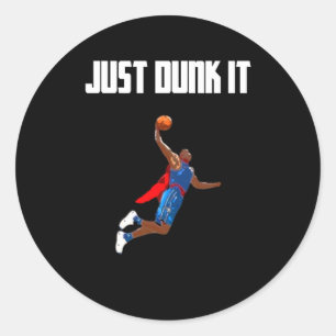 Sticker Rond Basketball Dunking