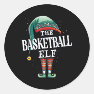 Sticker Rond Basketball Elf Christmas Group Jeu de Pyjama de No