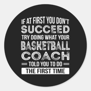 Sticker Rond Basketball entraîneur cadeau Merci cadeau amusant