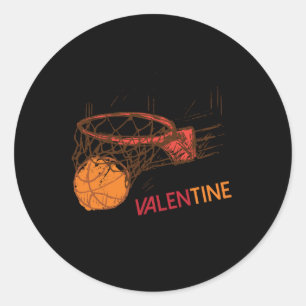 Sticker Rond Basketball Est Ma Saint Valentin Pour Les Amateurs