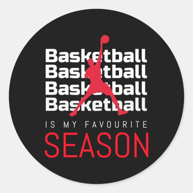 Sticker Rond Basketball Est Ma Saison Favorite Dunk (Devant)