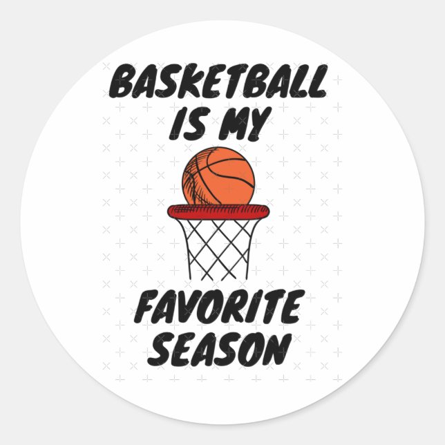 Sticker Rond Basketball Est Ma Saison Préférée 8 (Devant)