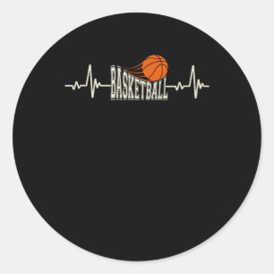 Sticker Rond Basketball Heartbeat 3