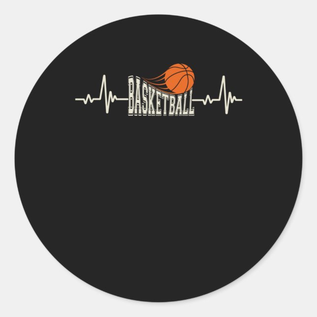Sticker Rond Basketball Heartbeat 3 (Devant)
