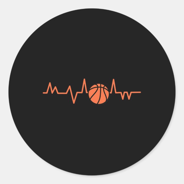 Sticker Rond Basketball Heartbeat BBall 1 (Devant)