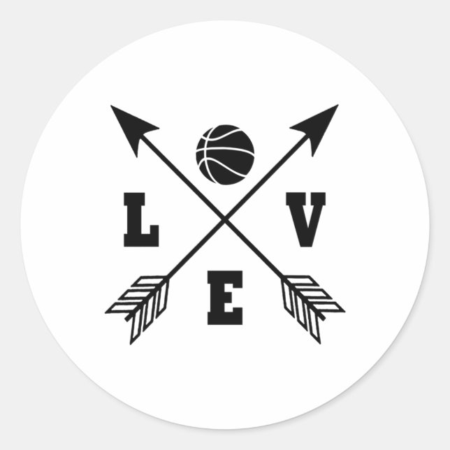 Sticker Rond Basketball Love 2 (Devant)