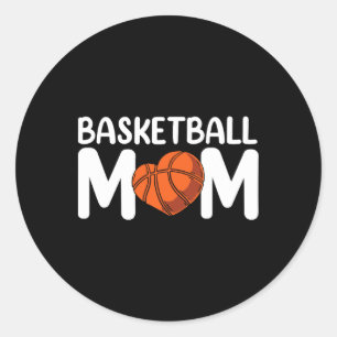 Sticker Rond Basketball Maman Coach Joueur Match Équipe Mère Mo