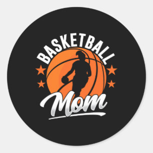 Sticker Rond Basketball Maman Coach Match Joueur Équipe Mère Mo