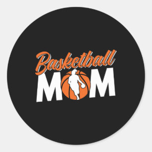 Sticker Rond Basketball Maman Équipe Coach Joueur Match Mère Mo