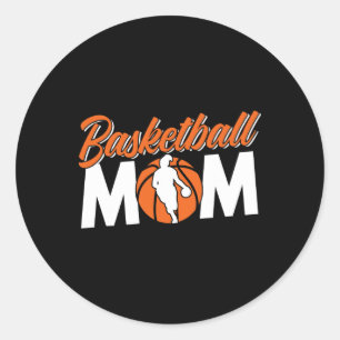 Sticker Rond Basketball Maman Équipe Coach Joueur Match Mère Mo