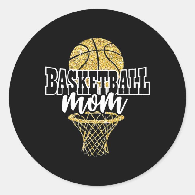 Sticker Rond Basketball Maman Panier (Devant)