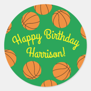Sticker Rond Basketball Sports Anniversaire