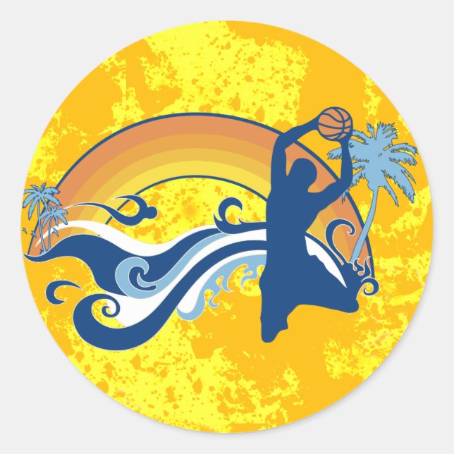Sticker Rond basketball. summersetz. (Devant)