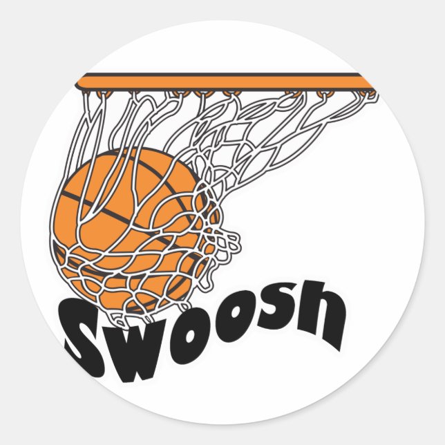 Sticker Rond basketball swoosh (Devant)