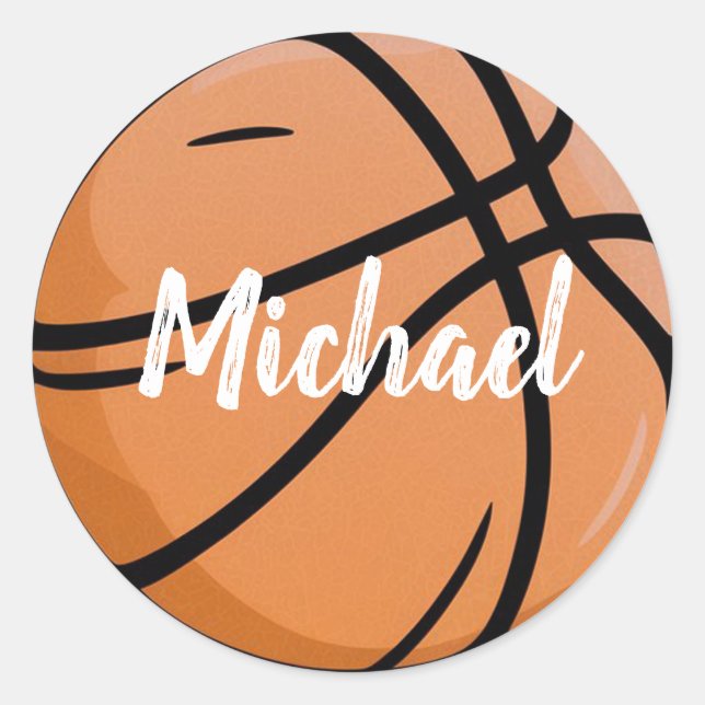 Sticker Rond Basketball tendance Ajouter votre nom Personnalisé (Devant)