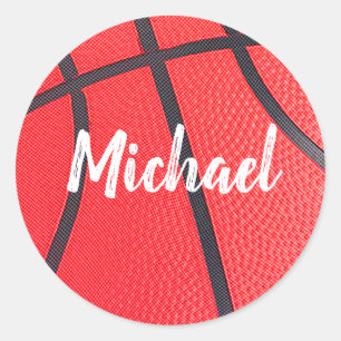 Sticker Rond Basketball tendance Ajouter votre nom Personnalisé