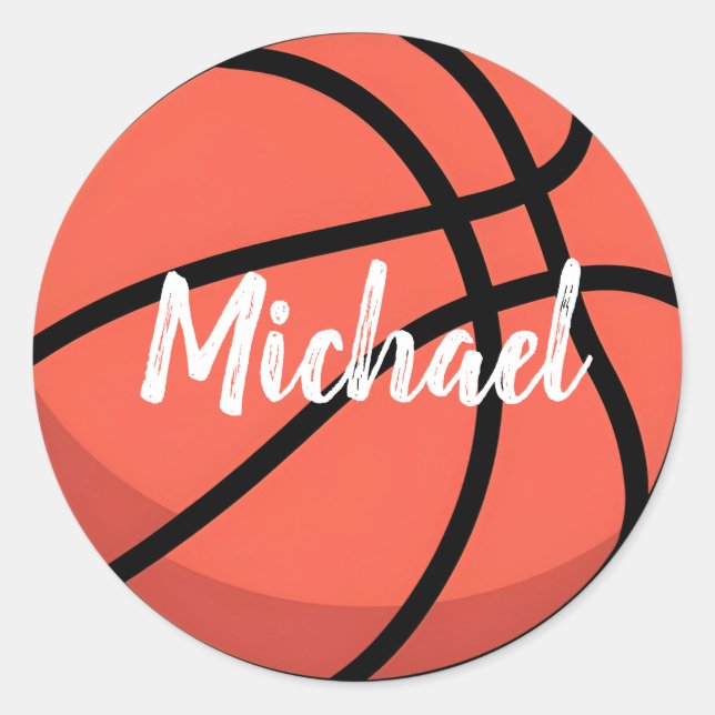 Sticker Rond Basketball tendance Ajouter votre nom Personnalisé (Devant)