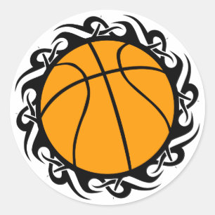 Sticker Rond basketball. tribal.