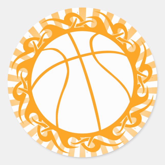 Sticker Rond basketball. tribal. (Devant)
