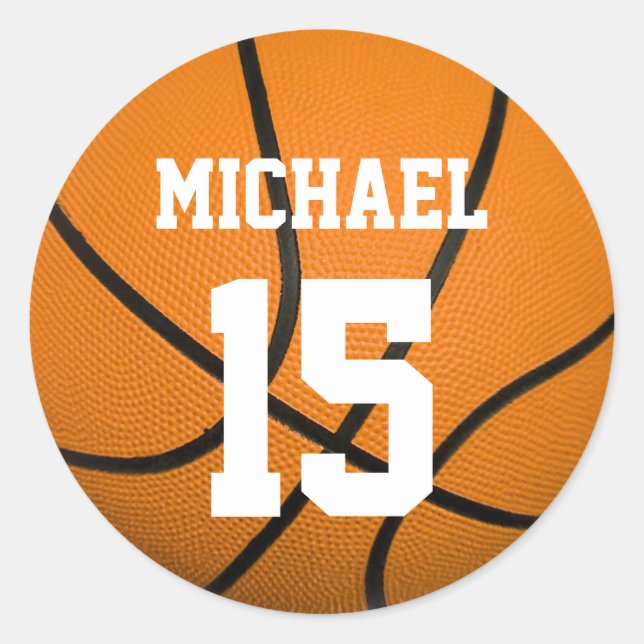 Sticker Rond Basketball Votre nom Personnalisable (Devant)