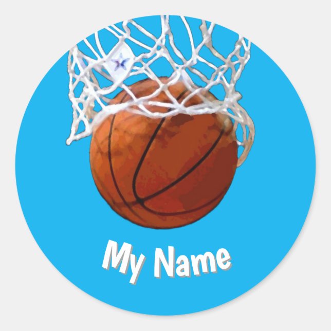Sticker Rond Basketball Your Name Custom (Devant)