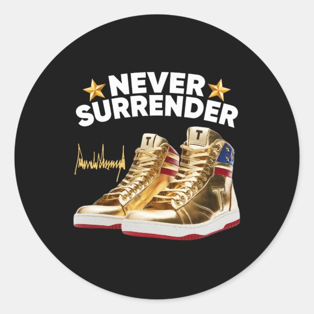 Sticker Rond Baskets ne renoncent jamais (Devant)