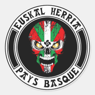 Sticker Rond Basque skull