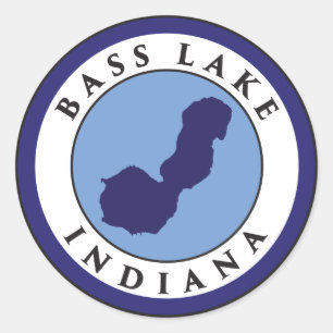 Sticker Rond Bass Lake, Indiana