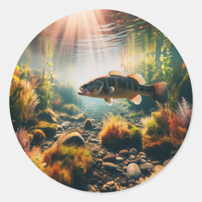 Sticker Rond Basse-bouche sous-marine (Devant)
