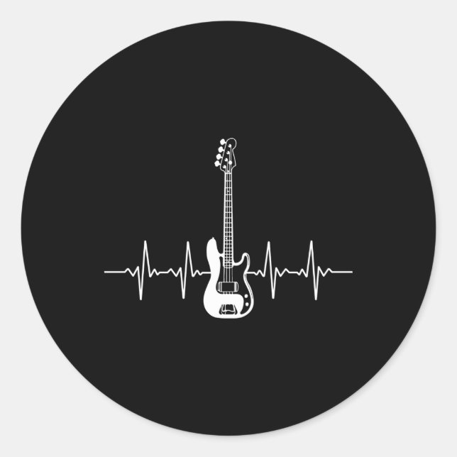 Sticker Rond Basse Guitare Hebeat Pour Bass Player (Devant)