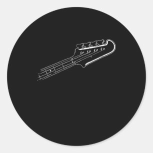 Sticker Rond Basse Lecteur Basse Guitare Conception musicale