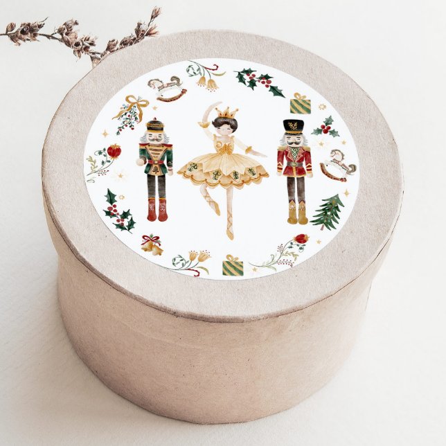 Sticker Rond Basse-noisette ballerine or rouge anniversaire de  (Créateur téléchargé)