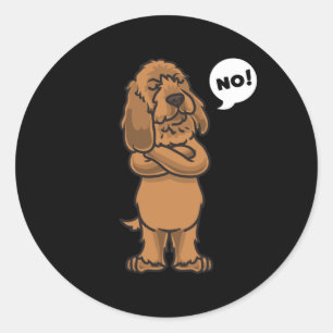 Sticker Rond Basset fauve de Bretagne Chien drôle