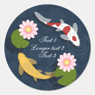 Sticker Rond Bassin de carpes koï japonaises