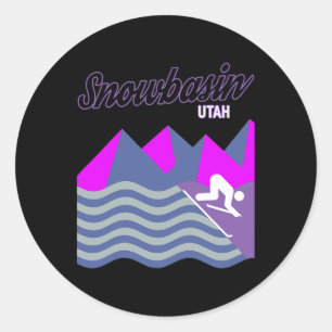 Sticker Rond Bassin de neige Sun Valley Utah Usa Station de ski