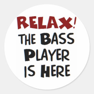 Sticker Rond bassiste ici