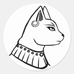 Sticker Rond Bastet - Ancienne déesse égyptienne