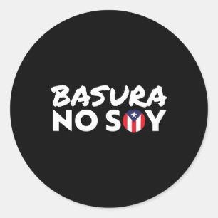 Sticker Rond Basura No Soy Porto Rico Drapeau Je ne suis pas Sp