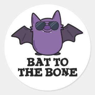 Sticker Rond Bat À L'Os Drôle Animal Pun