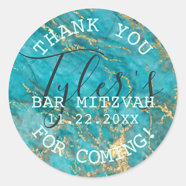 Sticker Rond Bat Bar Mitzvah Sortie de ce monde (Devant)