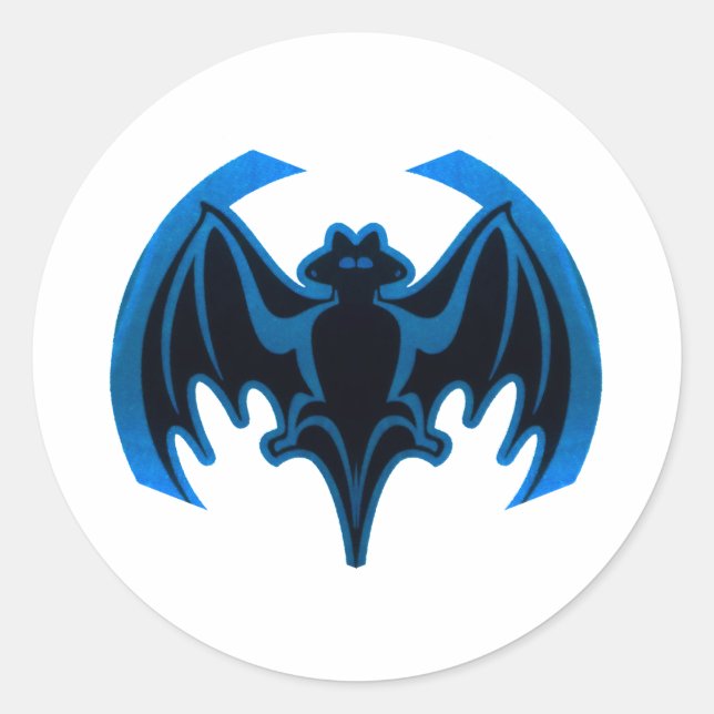 Sticker Rond Bat Bleu Le MUSÉE Zazzle Cadeaux (Devant)