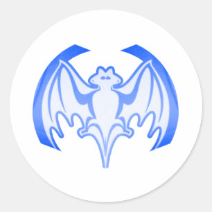 Sticker Rond Bat Blue Inv Le MUSÉE Zazzle Cadeaux