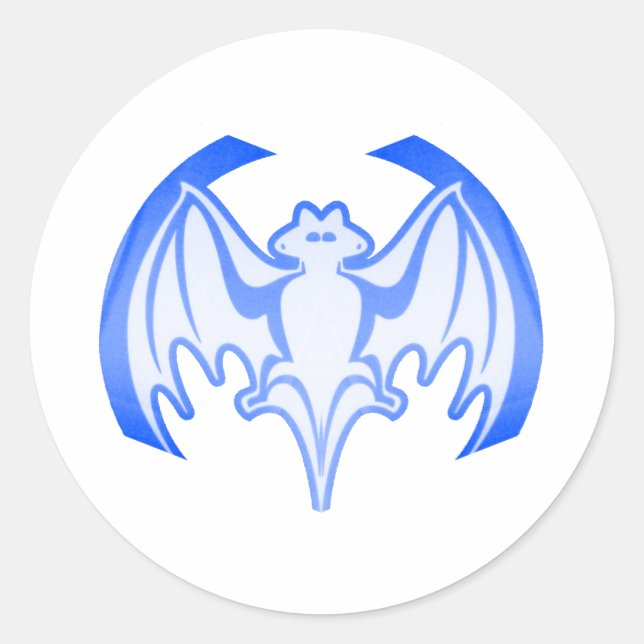 Sticker Rond Bat Blue Inv Le MUSÉE Zazzle Cadeaux (Devant)