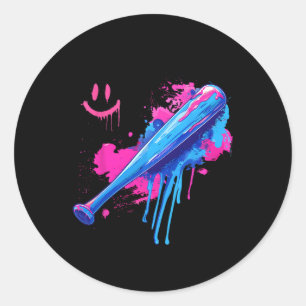 Sticker Rond Bat De Baseball Avec Épersion Lèchement Pour Homme