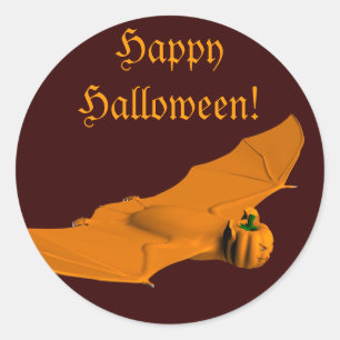 Sticker Rond Bat d'Halloween bizarre