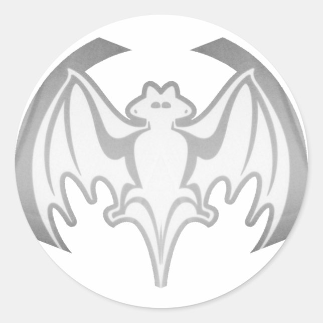 Sticker Rond Bat Gray Inv Le MUSÉE Zazzle Cadeaux (Devant)