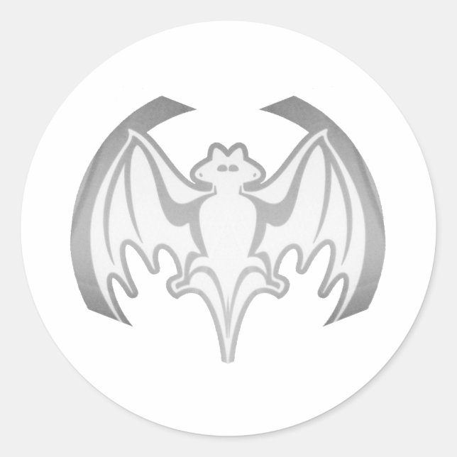 Sticker Rond Bat Gray Inv Le MUSÉE Zazzle Cadeaux (Devant)